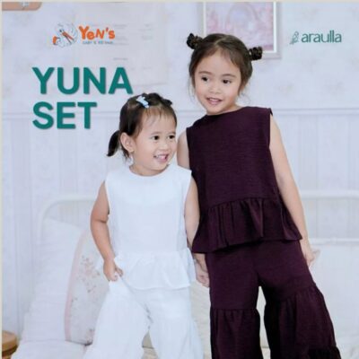 Yuna One Set Anak Perempuan | Setelan Anak Crinkle Airflow Premium premium, adem & nyaman