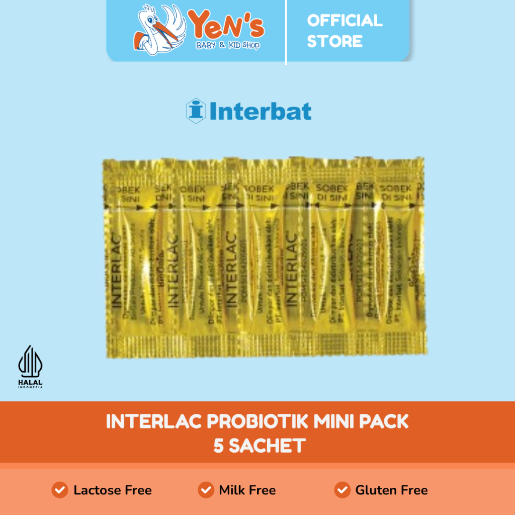 Interlac Probiotik Mini Pack 5 Sachet - Membantu Menjaga Kesehatan Saluran Cerna Anak BPOM