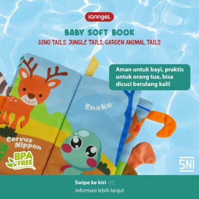 IQAngel Baby Soft Book 11x2cm | Buku Edukasi Kain Bayi 12 Halaman - Melatih Sensorik & Motorik Anak thumbnail 2