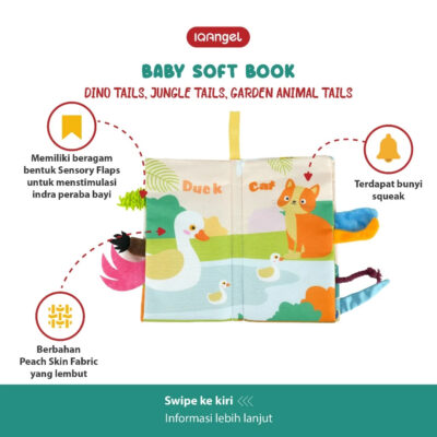 IQAngel Baby Soft Book 11x2cm | Buku Edukasi Kain Bayi 12 Halaman - Melatih Sensorik & Motorik Anak thumbnail 4
