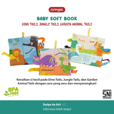 IQAngel Baby Soft Book 11x2cm | Buku Edukasi Kain Bayi 12 Halaman - Melatih Sensorik & Motorik Anak thumbnail 6