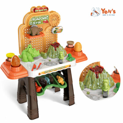 Mainan Meja Playdough Dino World Set 36 PCS – Mainan Dough Anak Edukasi Cetakan Dinosaurus
