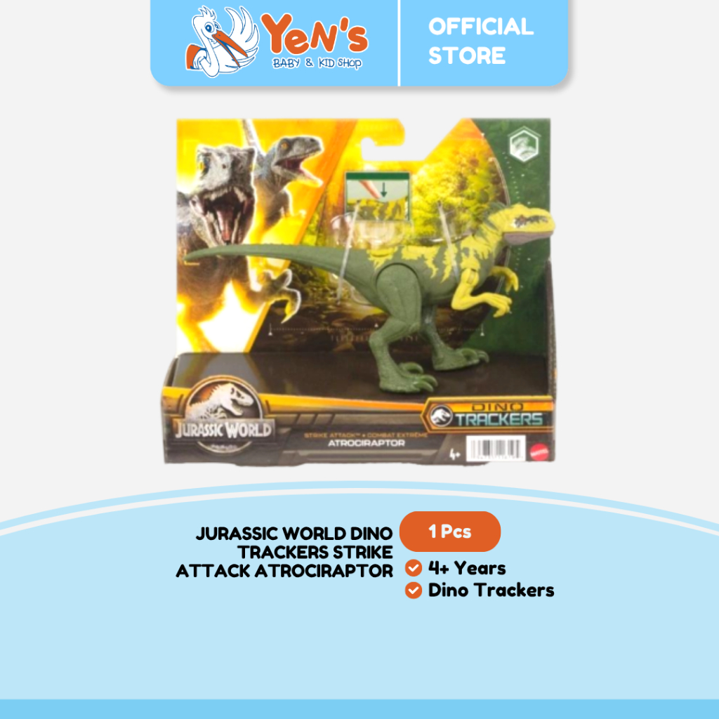 Jurassic World Dino Trackers Strike Attack Atrociraptor - Mainan Action Figure ( 1 Pcs )