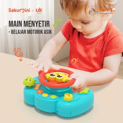 Sakumini Mainan Edukasi Setir Mobil Steering Wheel Musik Stir Simulasi Sensorik Anak Bayi ( 1 Pcs )