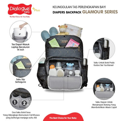 Dialogue Baby Cooler Bag Double Container Glamour Series DGC1025 - Ukuran 27 x 13 x 23 cm thumbnail 4