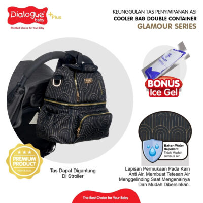 Dialogue Baby Cooler Bag Double Container Glamour Series DGC1025 - Ukuran 27 x 13 x 23 cm thumbnail 5