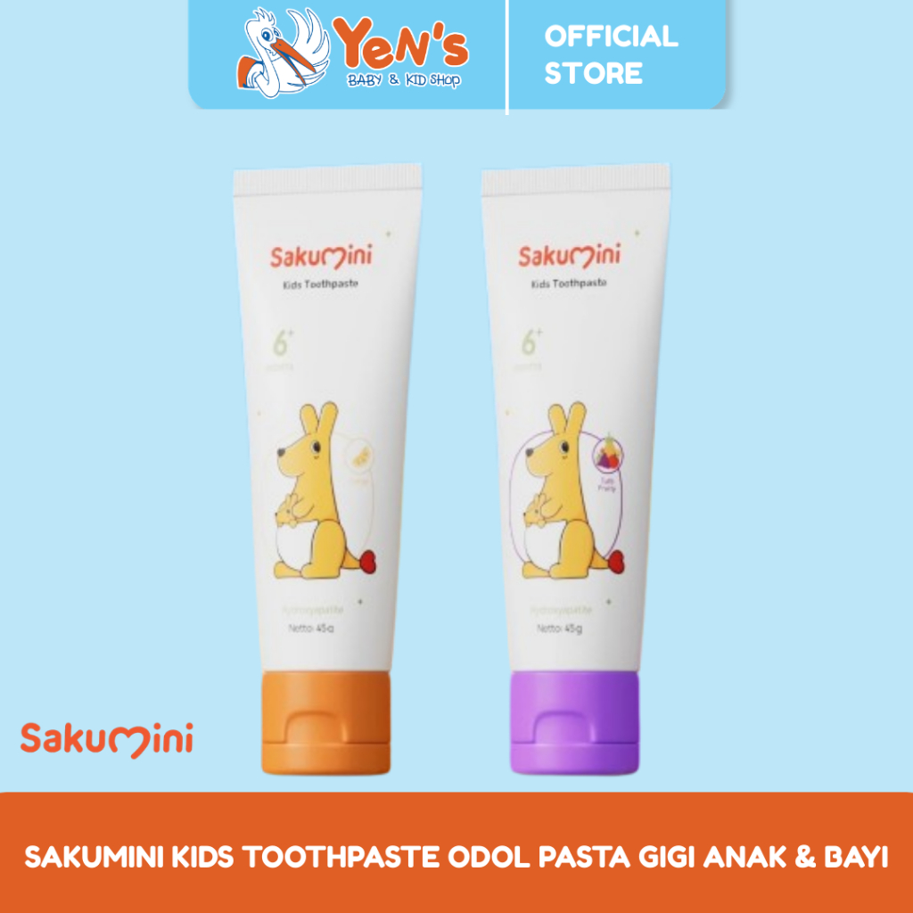 Sakumini Kids Toothpaste Odol Pasta Gigi Anak&Bayi Melindungi Gusi Mencegah Gigi Berlubang Cavities