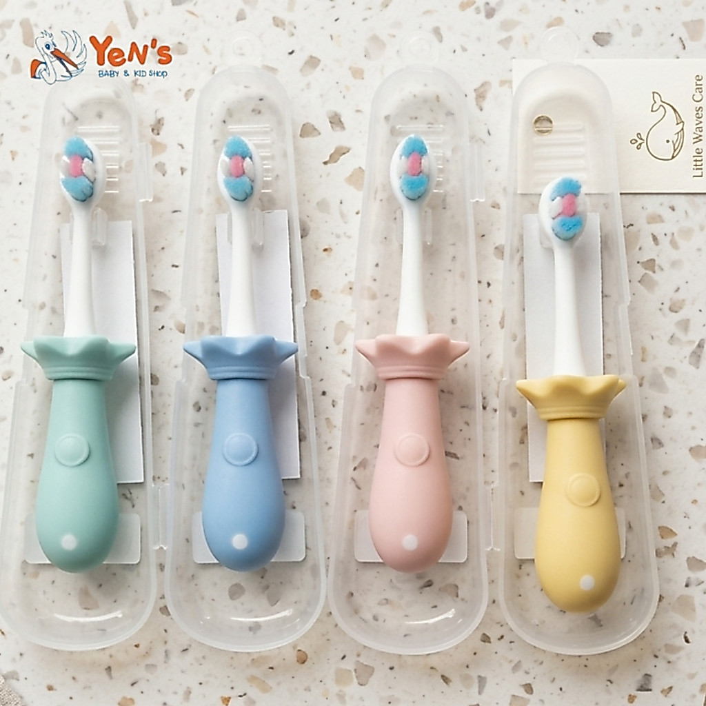 Sikat Gigi Anak Karakter Paus Lucu Bulu Halus Lembut + Kotak Penyimpanan (1 Pcs)