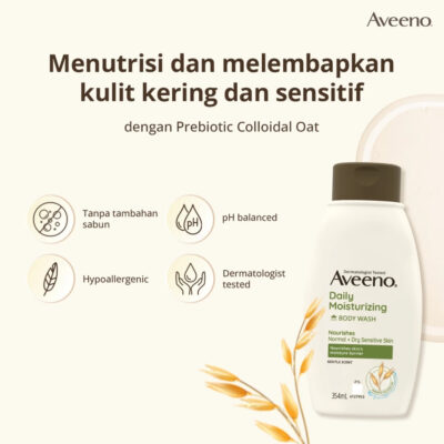AVEENO Daily Moisturizing Body Wash - Sabun Mandi Kulit Sensitif 1 Liter / 1000 ml thumbnail 3