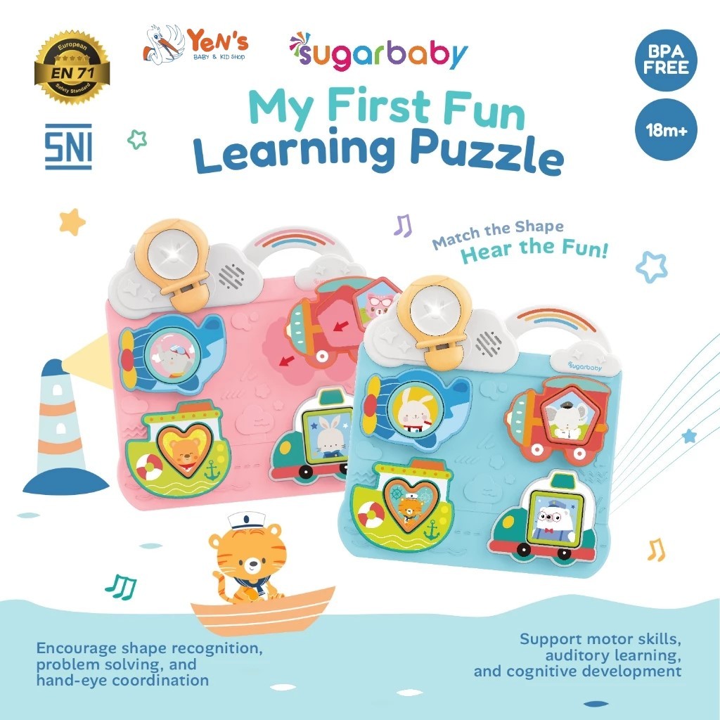 Sugarbaby My First Fun Learning Puzzle -Mainan Edukasi Bayi Montessori Mainan Stimulasi Motorik Anak