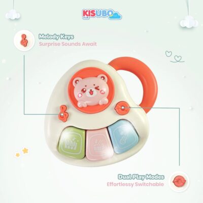 KISUBO Playful Piano | Mainan Musik Musikal Piano Anak dan Bayi | Karakter Beruang dan Harimau SNI thumbnail 3