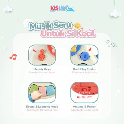 KISUBO Playful Piano | Mainan Musik Musikal Piano Anak dan Bayi | Karakter Beruang dan Harimau SNI thumbnail 5