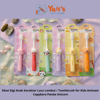 Sikat Gigi Anak Karakter Lucu Lembut / Toothbrush for Kids Karakter Capybara Panda (1 Pcs) Unicorn
