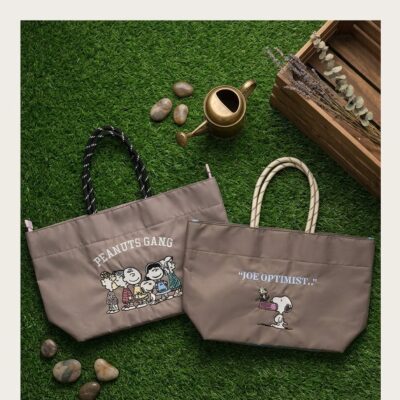 Tote Bag Parasut Snoopy Peanuts Series - Tas Jinjing Casual Minimalis Lucu
