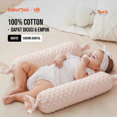Sakumini Minky Bolster Sleeping Pillow Baby Bantal Tidur Guling Anak Bayi Empuk Lembut Cotton Kapas