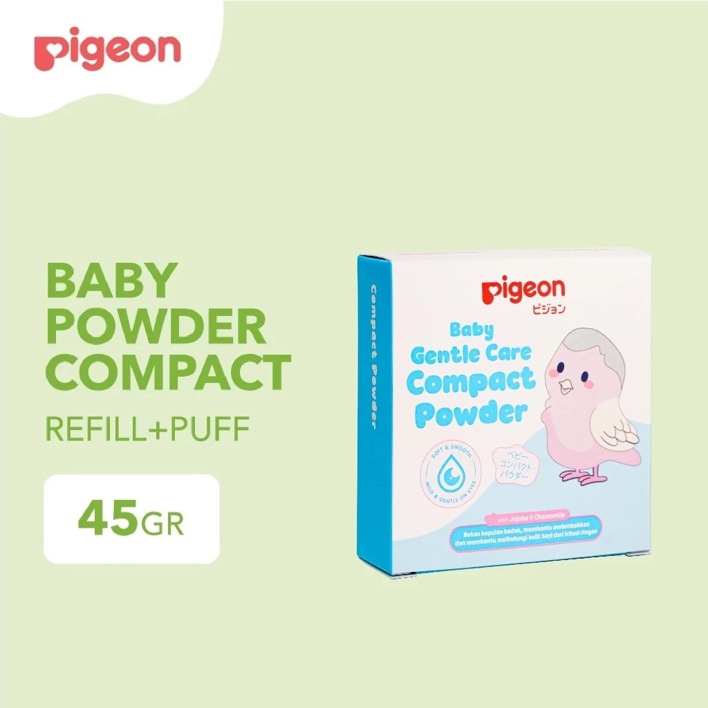 Pigeon Baby Compact Powder Chamomile Refill + Puff 45gr / Bedak Padat Bayi