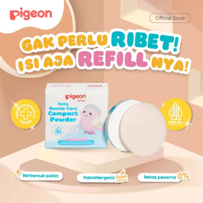 Pigeon Baby Compact Powder Chamomile Refill + Puff 45gr / Bedak Padat Bayi thumbnail 2