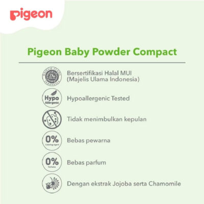 Pigeon Baby Compact Powder Chamomile Refill + Puff 45gr / Bedak Padat Bayi thumbnail 3