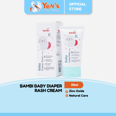 Bambi Baby Diaper Rash Cream 50ml | Krim Ruam Popok / Area Lipatan Pada Bayi Kulit Normal - Sensitif