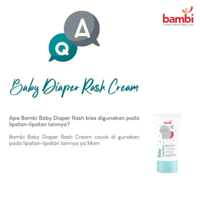 Bambi Baby Diaper Rash Cream 50ml | Krim Ruam Popok / Area Lipatan Pada Bayi Kulit Normal - Sensitif thumbnail 5