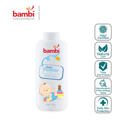 Bambi Baby Powder 250gr Bedak Bayi Tabur Kulit Normal - Sensitif thumbnail 3