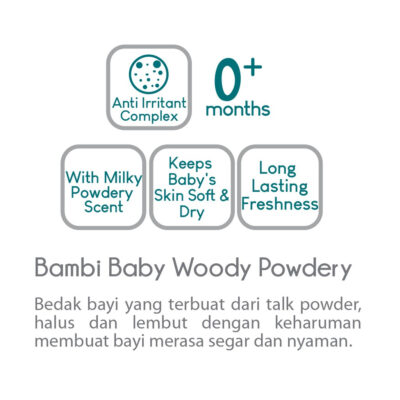 Bambi Baby Powder 250gr Bedak Bayi Tabur Kulit Normal - Sensitif thumbnail 6