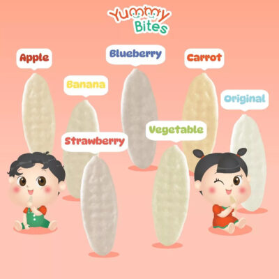YUMMY BITES Baby Rice Crackers 50gr (6m+) - Snack MPASI | Snack Bayi | Snack Anak | Cemilan Bayi thumbnail 3