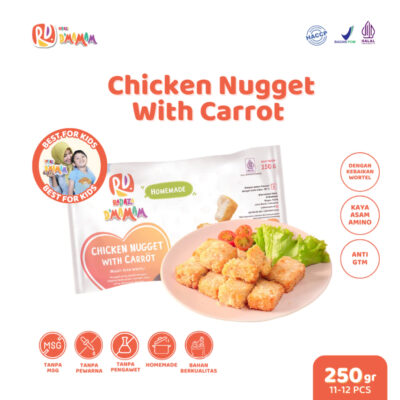 Radaza D'MAMAM Chicken Nugget with Carrot 250g No MSG Cemilan Lauk Praktis Anak MPASI BPOM & HALAL thumbnail 2