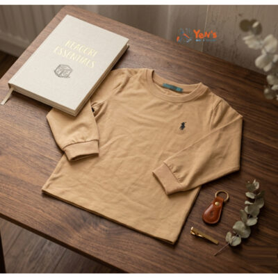 Fergori Atasan Kaos Anak Lengan Panjang Premium Cotton Anak Laki-laki & Perempuan Warna Earth Tone