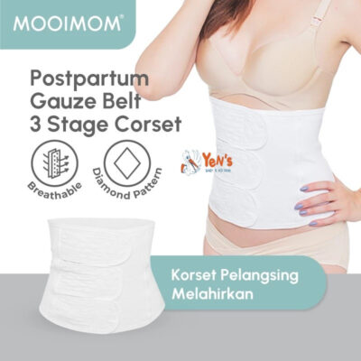 MOOIMOM Postpartum Gauze Belt 3 Stage Corset - Korset Pelangsing Pasca Melahirkan -Korset Melahirkan