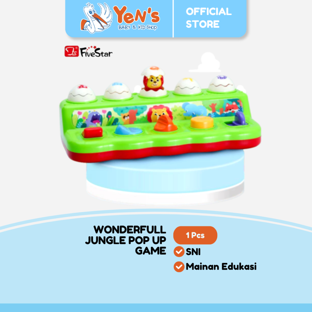 Five Star Montessori Wonderfull Jungle Pop Up Game - Mainan Edukasi Anak