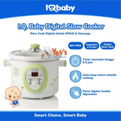 I.Q. BABY Panci Tim Digital ukuran 1,5L untuk Masak MPASI Soup Bubur - Digital Slow Cooker 1L