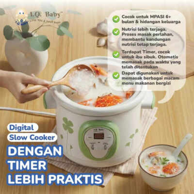 I.Q. BABY Panci Tim Digital ukuran 1,5L untuk Masak MPASI Soup Bubur - Digital Slow Cooker 1L thumbnail 6