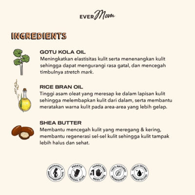 Evermom Natural Belly Balm Hands Free Mess Free-Krim Cegah Stretch Mark &Melembapkan Perut Ibu Hamil thumbnail 6