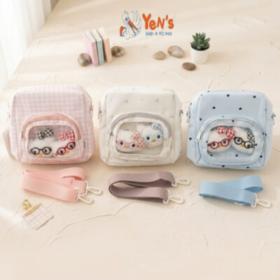 Tas Selempang Transparan Ita Bag Korea /Slingbag Karakter Lucu Pastel / Tas Bahu Perempuan ( 1 Pcs ) thumbnail 2