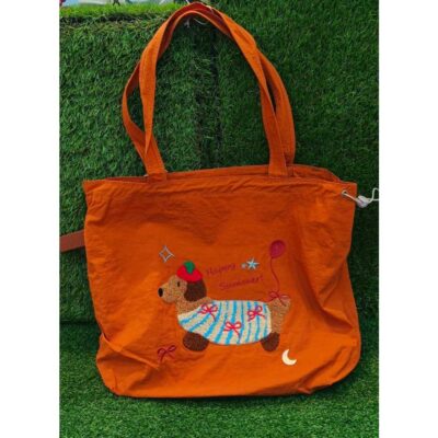 Tote Bag Karakter Bordir Bulu Lucu - Tas Jinjing Kuliah Sekolah Kerja Gaya Korea Aesthetic Premium thumbnail 3
