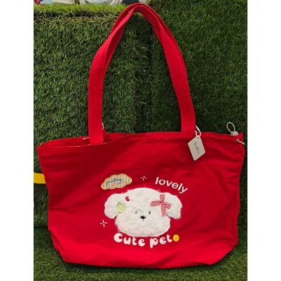 Tote Bag Karakter Bordir Bulu Lucu - Tas Jinjing Kuliah Sekolah Kerja Gaya Korea Aesthetic Premium thumbnail 4