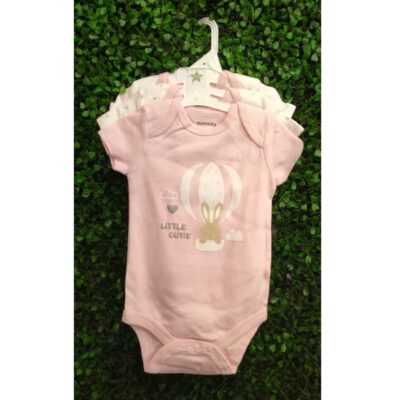 Jumper Bayi Lengan Pendek Katun Premium Isi 3Pcs / Bodysuit Bayi Motifs Lucu 0-9 Bulan