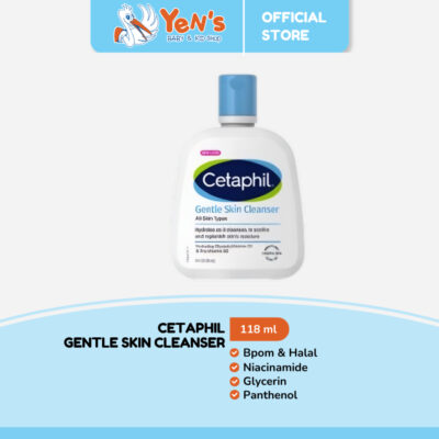 Cetaphil Gentle Skin Cleanser 118ml dengan Niacinamide, Glycerin dan Panthenol