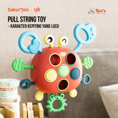 Sakumini 4in1 Sensory Teether Pull String Toy Mainan Montessori Motorik Sensorik Edukasi Anak