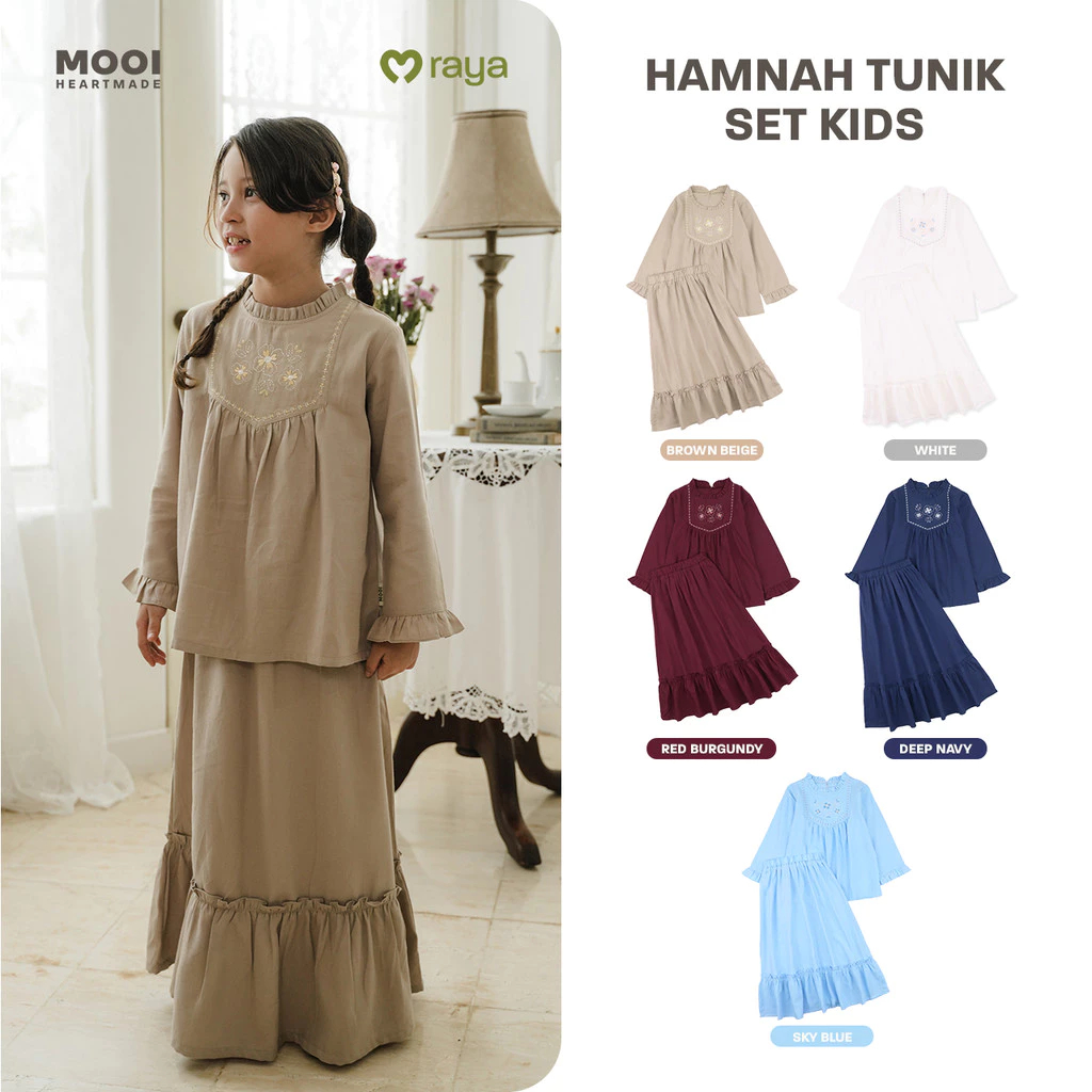 Mooi Setelan Anak Perempuan Raya Collection Hamnah Tunik Set ( 1 STEL )