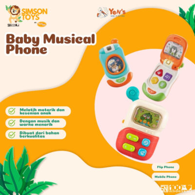 SIMSON BABY Musical Phone Lampu & Suara Edukasi Anak - Mainan HP Musik Bayi