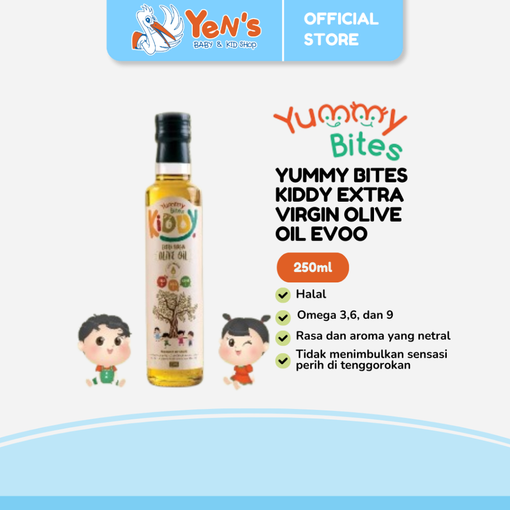 Yummy Bites Kiddy Extra Virgin Olive Oil EVOO 250ml/ Minyak Zaitun Bayi dan Anak HALAL