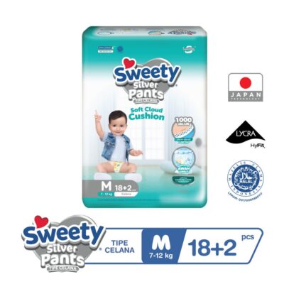 Sweety Silver Pants M 18+2 / Popok Celana Bayi thumbnail 2