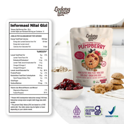 Ladang Lima - Pumpberry Cookies 180g | Healthy Cookies With Protein | Gluten Free thumbnail 3