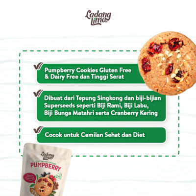 Ladang Lima - Pumpberry Cookies 180g | Healthy Cookies With Protein | Gluten Free thumbnail 5