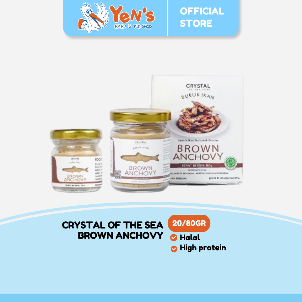 Crystal Bubuk Powder Ikan Teri Jengki / Bilis ( Brown Anchovy Powder )
