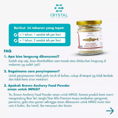 Crystal Bubuk Powder Ikan Teri Jengki / Bilis ( Brown Anchovy Powder ) thumbnail 3