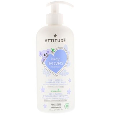 Attitude Baby Leaves Science 2 in 1 Shampoo & Body Wash 473ml - Good Night / Almond Milk