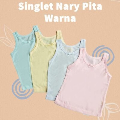 NARY Singlet Warna dengan Pita untuk Bayi dan Anak